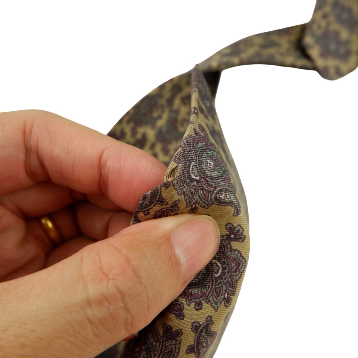 a16283 12 Burberry Tie Silk Brown Paisley Pattern Japan (US Import Tax Included) มุมที่ 12