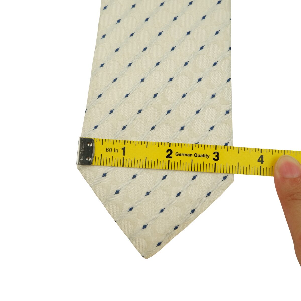 a16284 12 Armani Collezioni Tie Silk White Geometric Italy (US Import Tax Included) มุมที่ 12