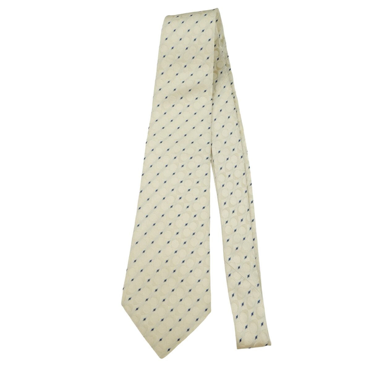 a16284 5 Armani Collezioni Tie Silk White Geometric Italy (US Import Tax Included) มุมที่ 5