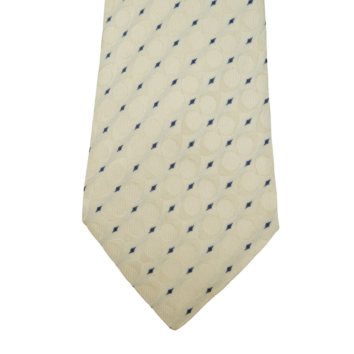a16284 6 Armani Collezioni Tie Silk White Geometric Italy (US Import Tax Included) มุมที่ 6