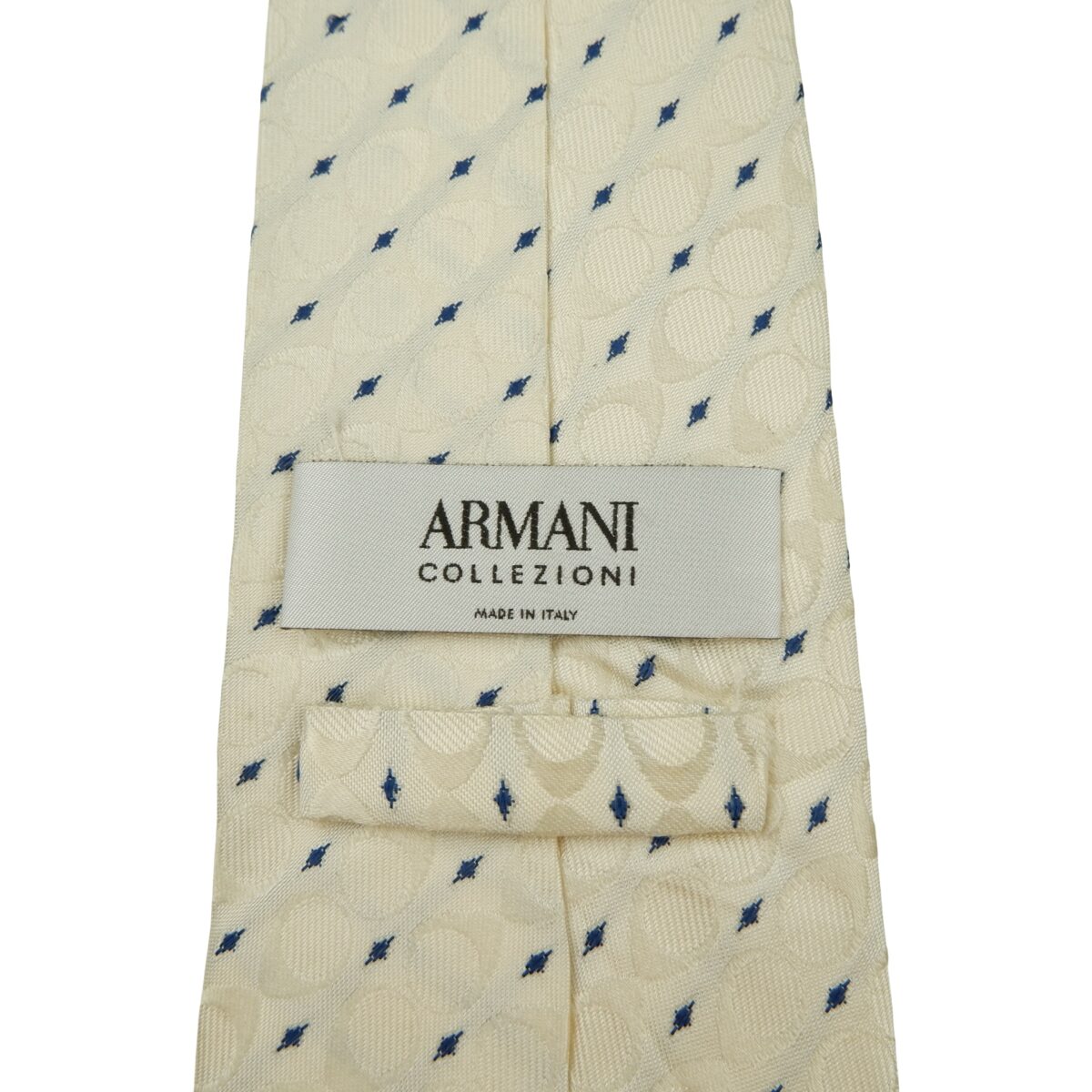 a16284 9 Armani Collezioni Tie Silk White Geometric Italy (US Import Tax Included) มุมที่ 9