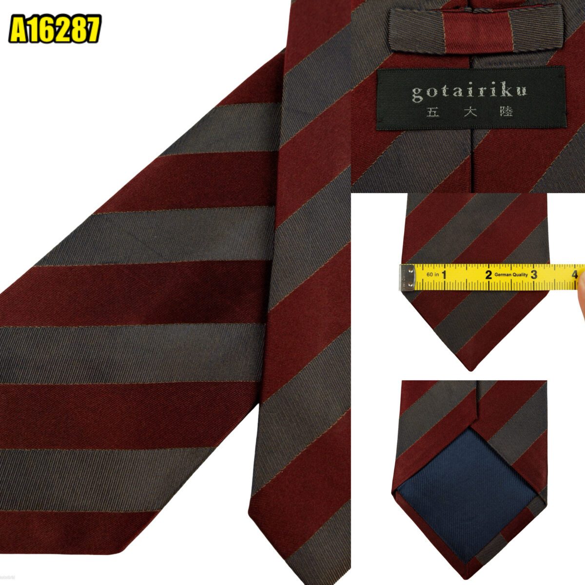 created by photogrid Gotairiku Tie Silk Brown Stripe Japan (US Import Tax Included) มุมที่ 1