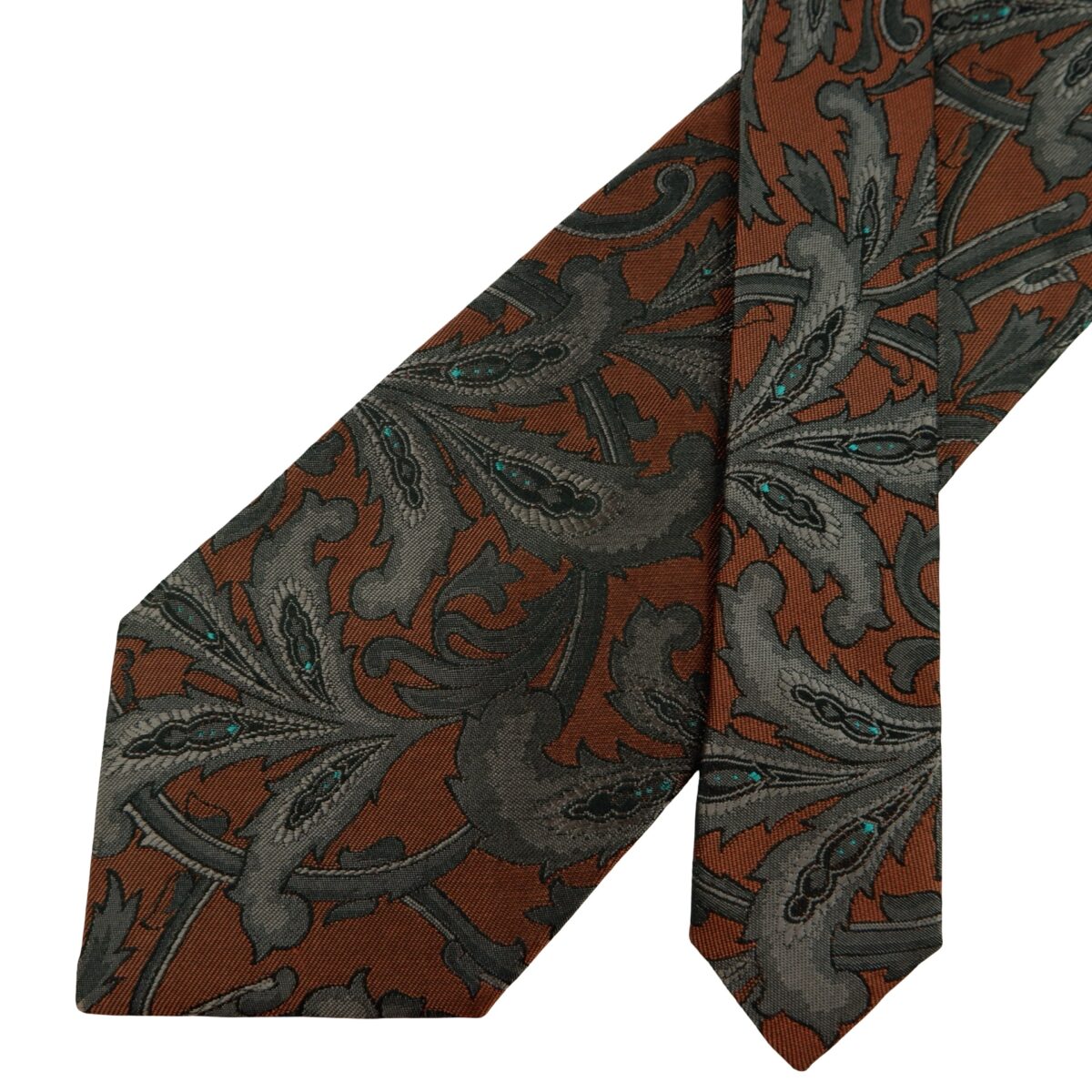 a16289 2 Kenzo Tie Silk Brown Floral Pattern Japan (US Import Tax Included) มุมที่ 2