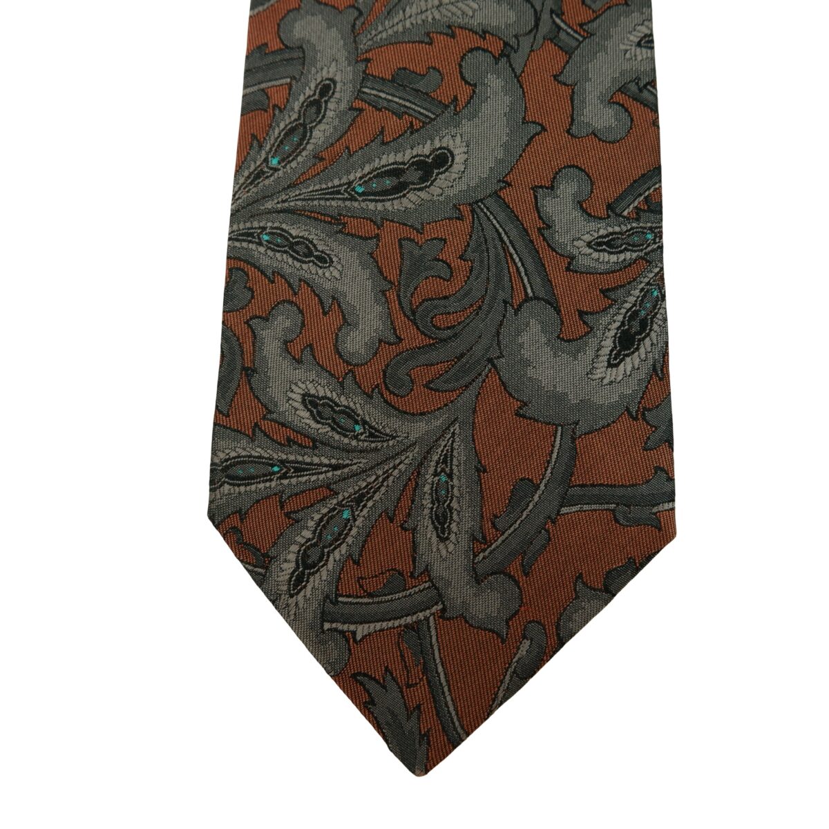 a16289 6 Kenzo Tie Silk Brown Floral Pattern Japan (US Import Tax Included) มุมที่ 6