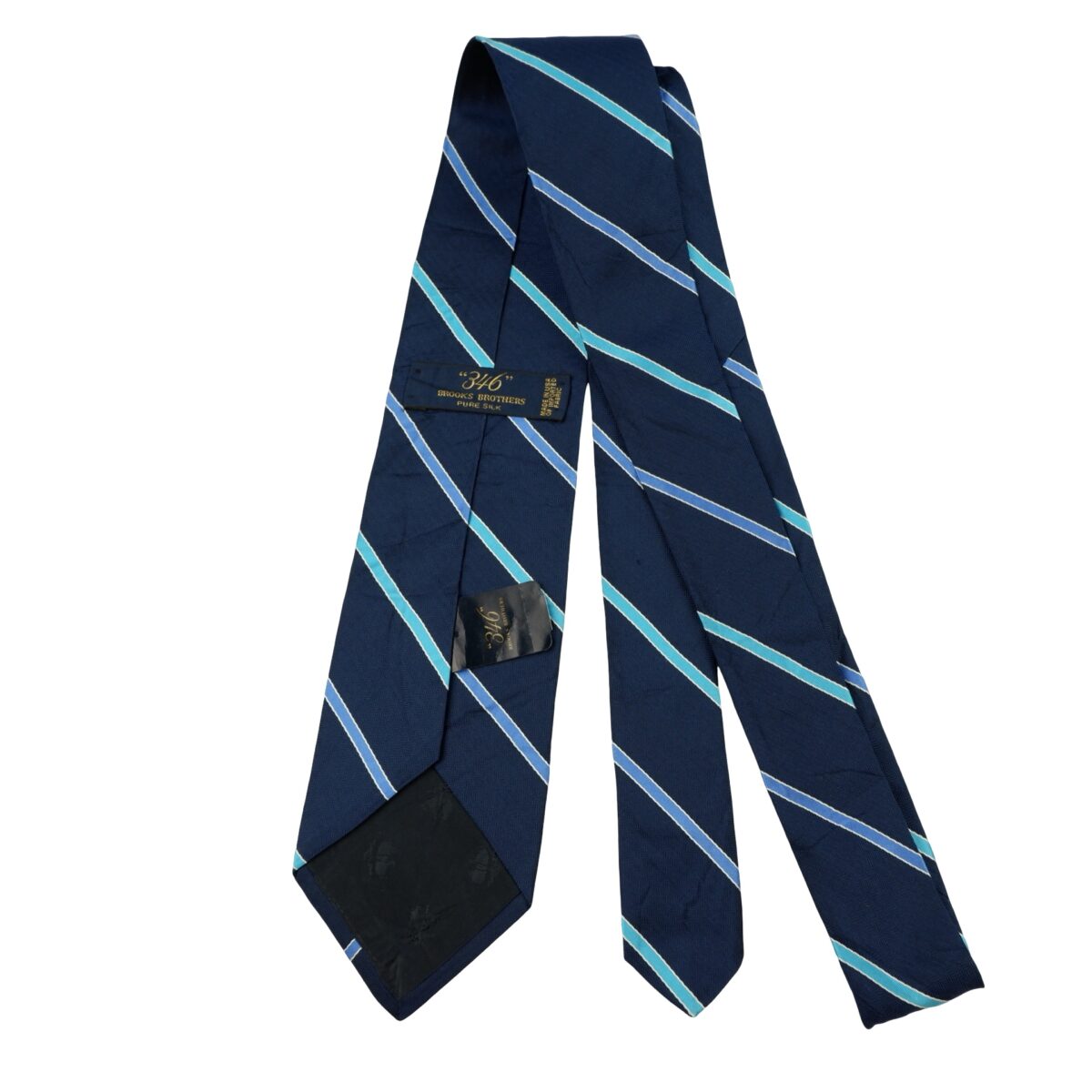 Brooks Brothers Tie Silk Dark Blue Stripe USA (US Import Tax Included) | mesabb clothing Brooks Brothers Tie Silk Dark Blue Stripe USA (US Import Tax Included) มุมที่ 7
