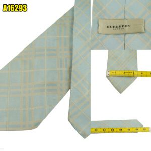 Burberry Tie Silk Blue Novacheck Italy (US Import Tax Included) มุมที่ 1