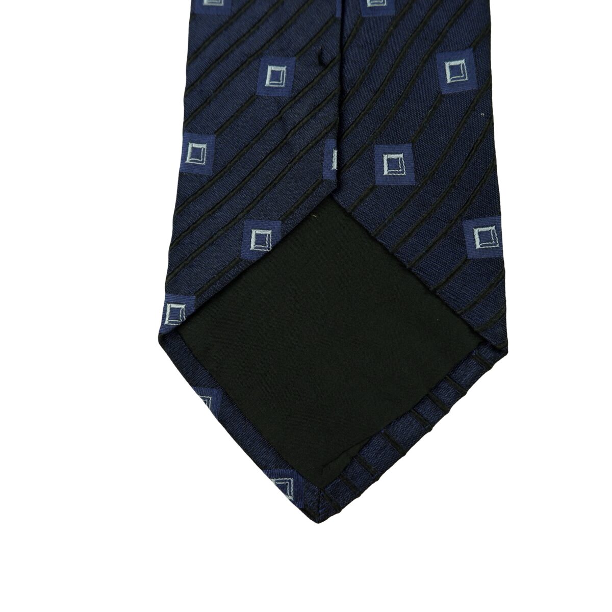 a16294 8 Hugo Boss Tie Silk Dark Navy Geometric Italy (US Import Tax Included) มุมที่ 8