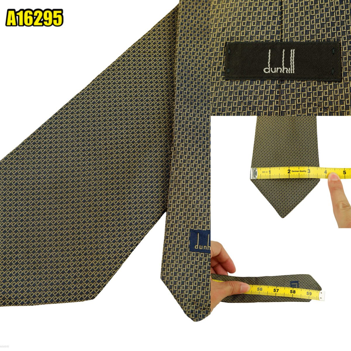 Dunhill Tie Silk Navy Brown England (US Import Tax Included) | mesabb clothing Dunhill Tie Silk Navy Brown England (US Import Tax Included) มุมที่ 1