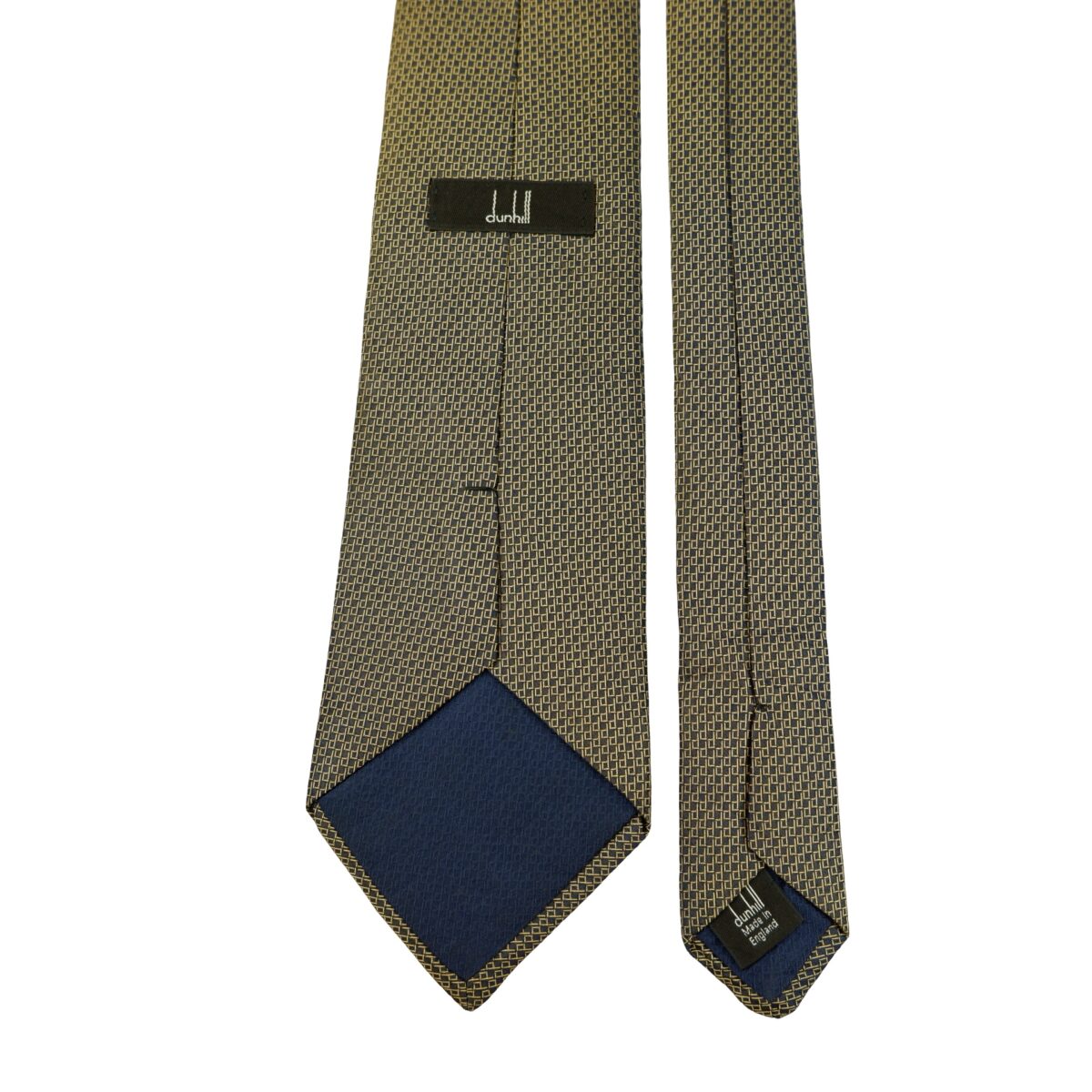 Dunhill Tie Silk Navy Brown England (US Import Tax Included) | mesabb clothing Dunhill Tie Silk Navy Brown England (US Import Tax Included) มุมที่ 4