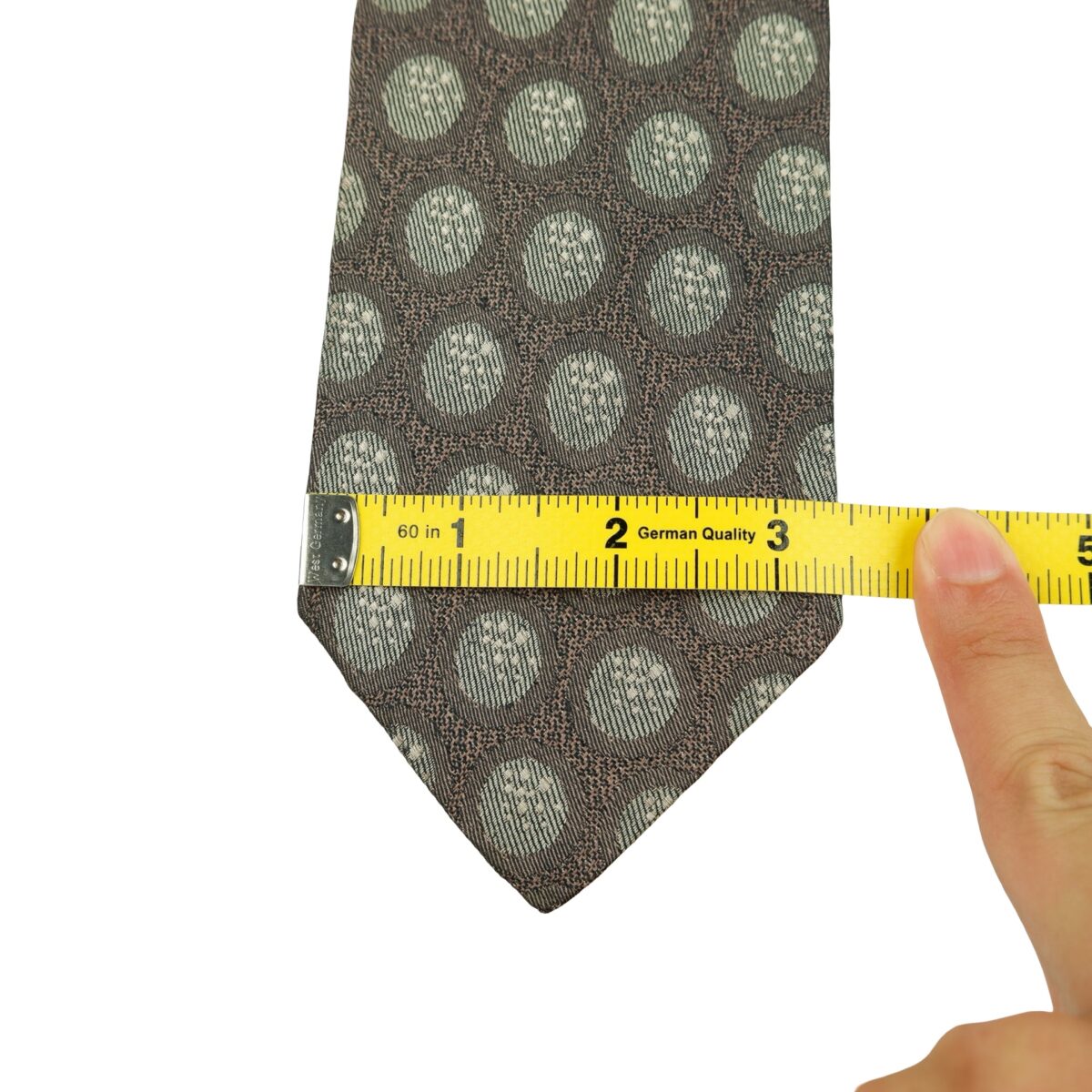 a16296 12 Fendi Tie Silk Brown Geometric Italy (US Import Tax Included) มุมที่ 12