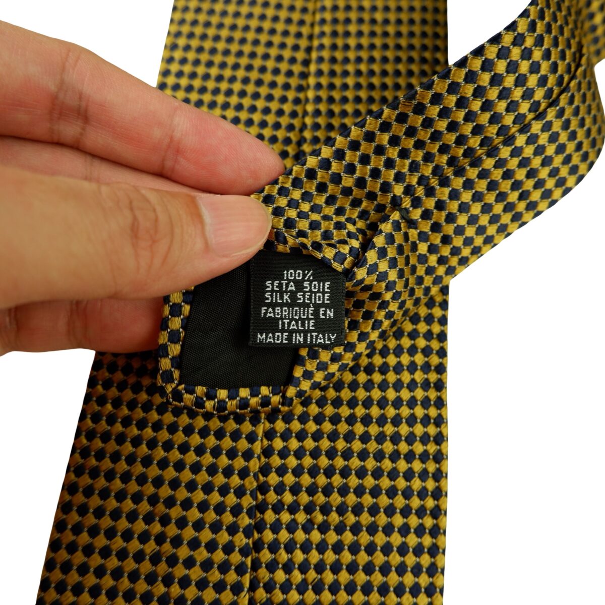 a16297 10 Hugo Boss Tie Silk Brown Navy Italy (US Import Tax Included) มุมที่ 10