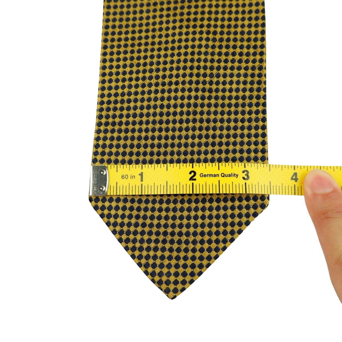 a16297 12 Hugo Boss Tie Silk Brown Navy Italy (US Import Tax Included) มุมที่ 12