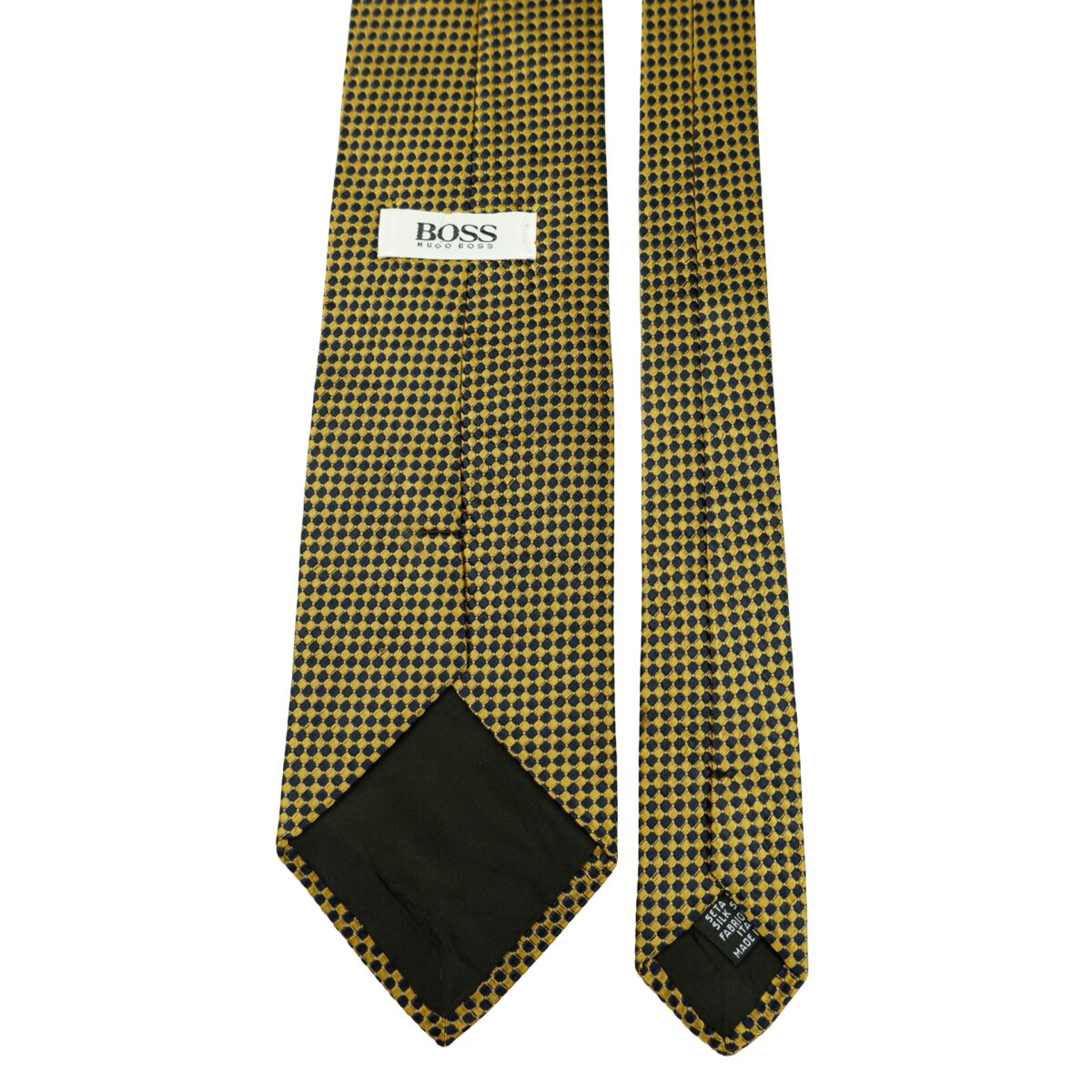 a16297 4 Hugo Boss Tie Silk Brown Navy Italy (US Import Tax Included) มุมที่ 4