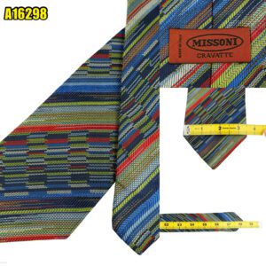 Missoni Tie Silk Multicolor Stripe Italy (US Import Tax Included) มุมที่ 1