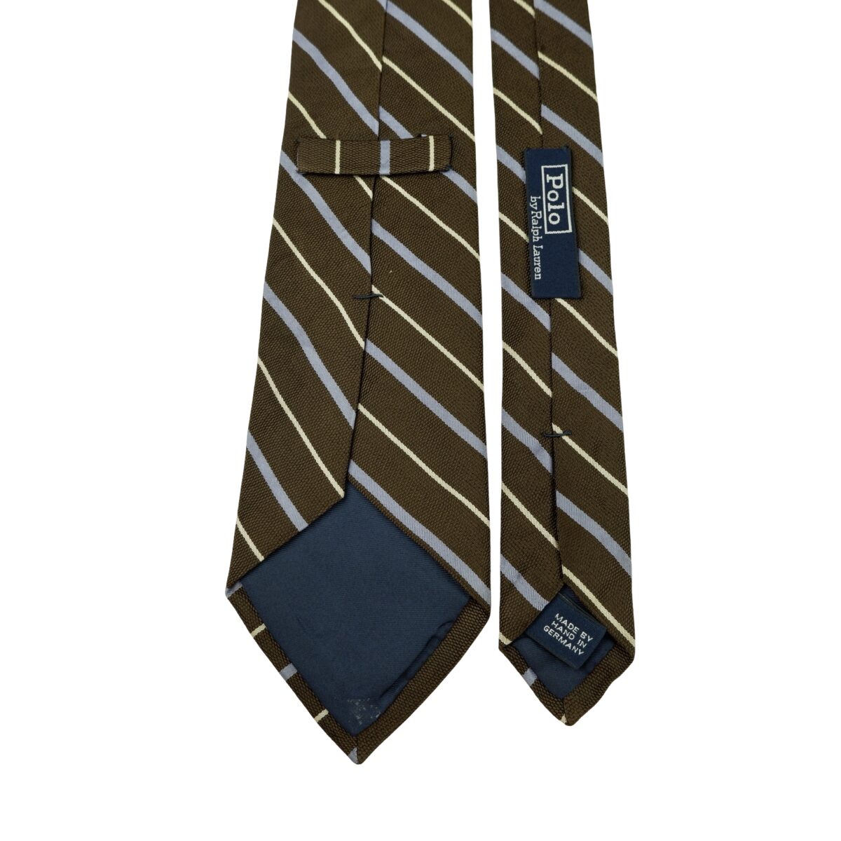 a16299 4 Polo Ralph Lauren Tie Silk Brown Stripe Germany (US Import Tax Included) มุมที่ 4