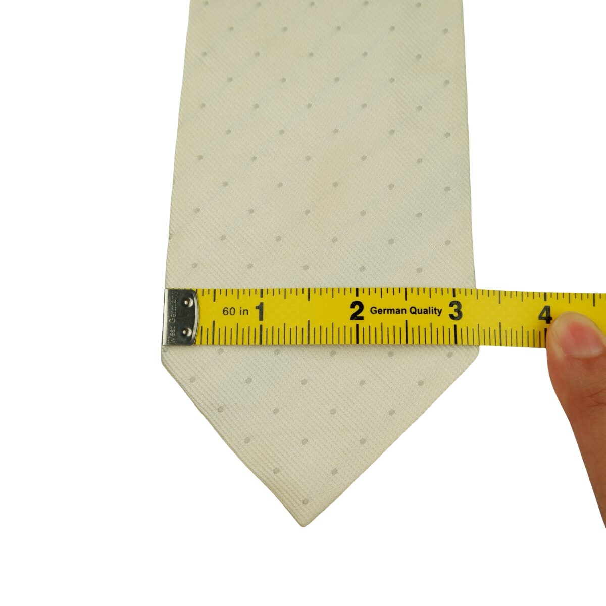 a16300 12 Burberry Tie Silk White Dot Geometric Japan (US Import Tax Included) มุมที่ 12
