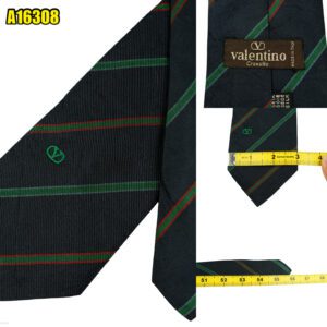 Valentino Tie Silk Navy Stripe Italy (US Import Tax Included) มุมที่ 1