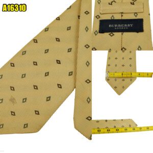 Burberry Tie Silk Beige Geometric Japan (US Import Tax Included) มุมที่ 1