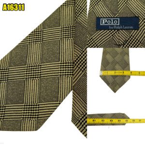 Polo Ralph Lauren Tie Silk Grey Glencheck USA (US Import Tax Included) มุมที่ 1