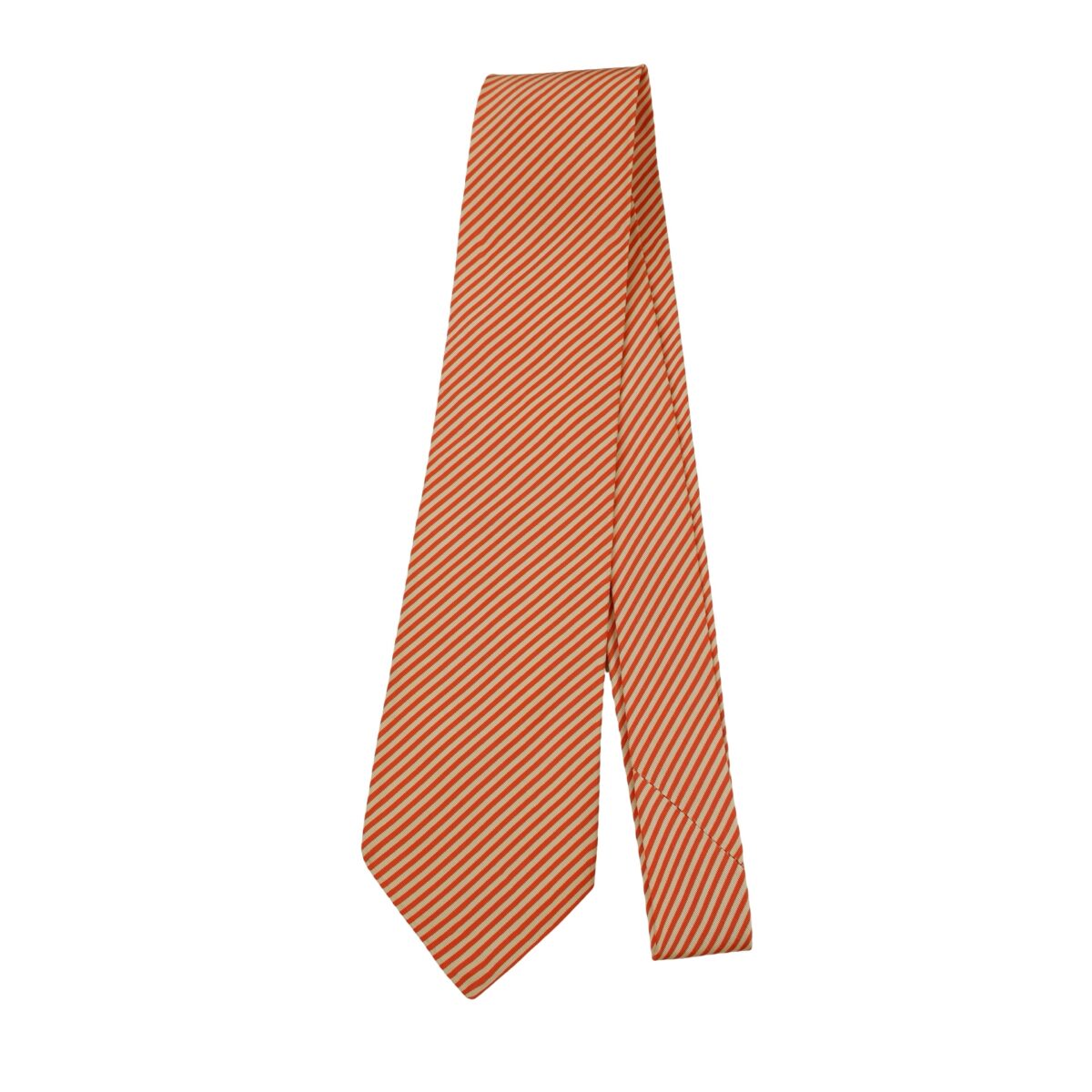 a16316 5 Paul Smith Tie Silk Orange White Stripe (US Import Tax Included) มุมที่ 5