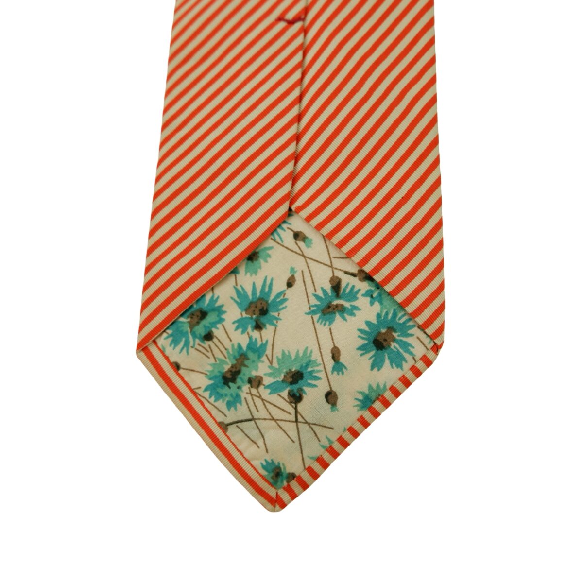 a16316 8 Paul Smith Tie Silk Orange White Stripe (US Import Tax Included) มุมที่ 8