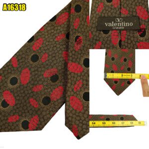 Valentino Tie Silk Brown Geometric Japan (US Import Tax Included) มุมที่ 1