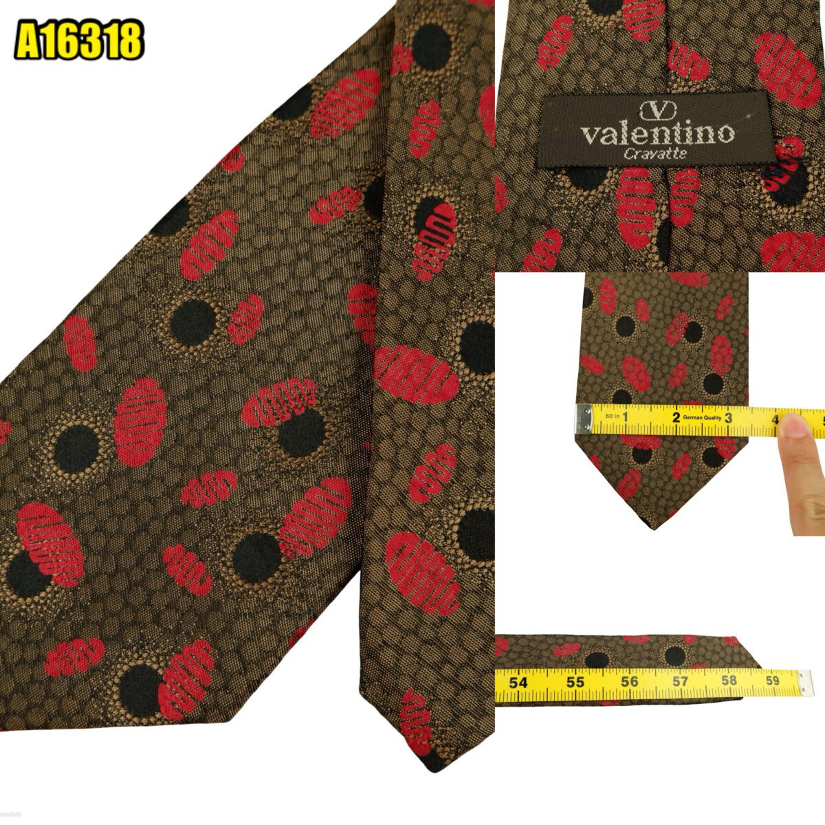 Valentino Tie Silk Brown Geometric Japan (US Import Tax Included) | mesabb clothing Valentino Tie Silk Brown Geometric Japan (US Import Tax Included) มุมที่ 1