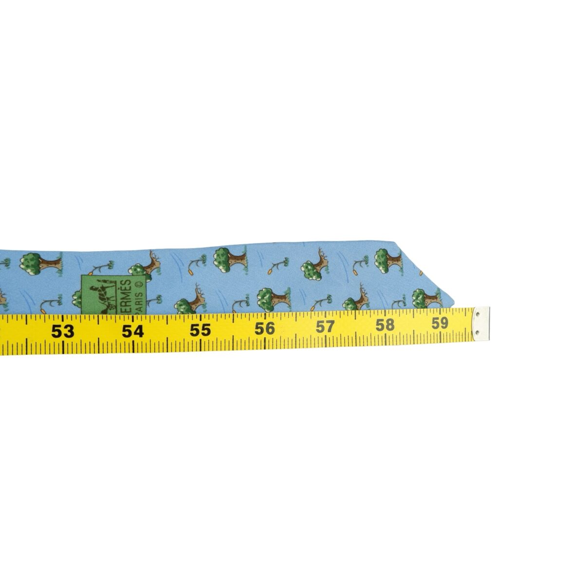 a16321 12 Hermes Tie Silk Blue Tree Pattern France (US Import Tax Included) มุมที่ 12
