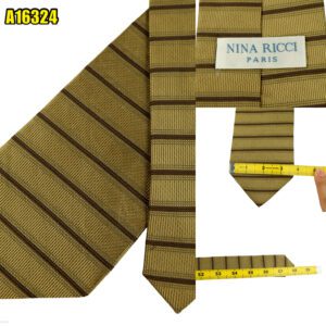 Nina Ricci Tie Silk Brown Stripe Korea (US Import Tax Included) มุมที่ 1