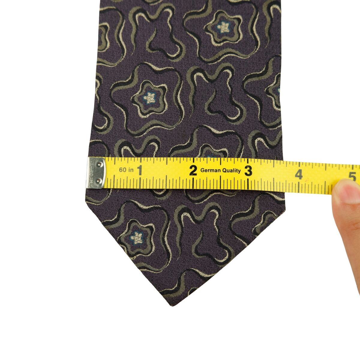 Valentino Tie Silk Dark Purple Abstract Pattern Italy (US Import Tax Included) | mesabb clothing Valentino Tie Silk Dark Purple Abstract Pattern Italy (US Import Tax Included) มุมที่ 12