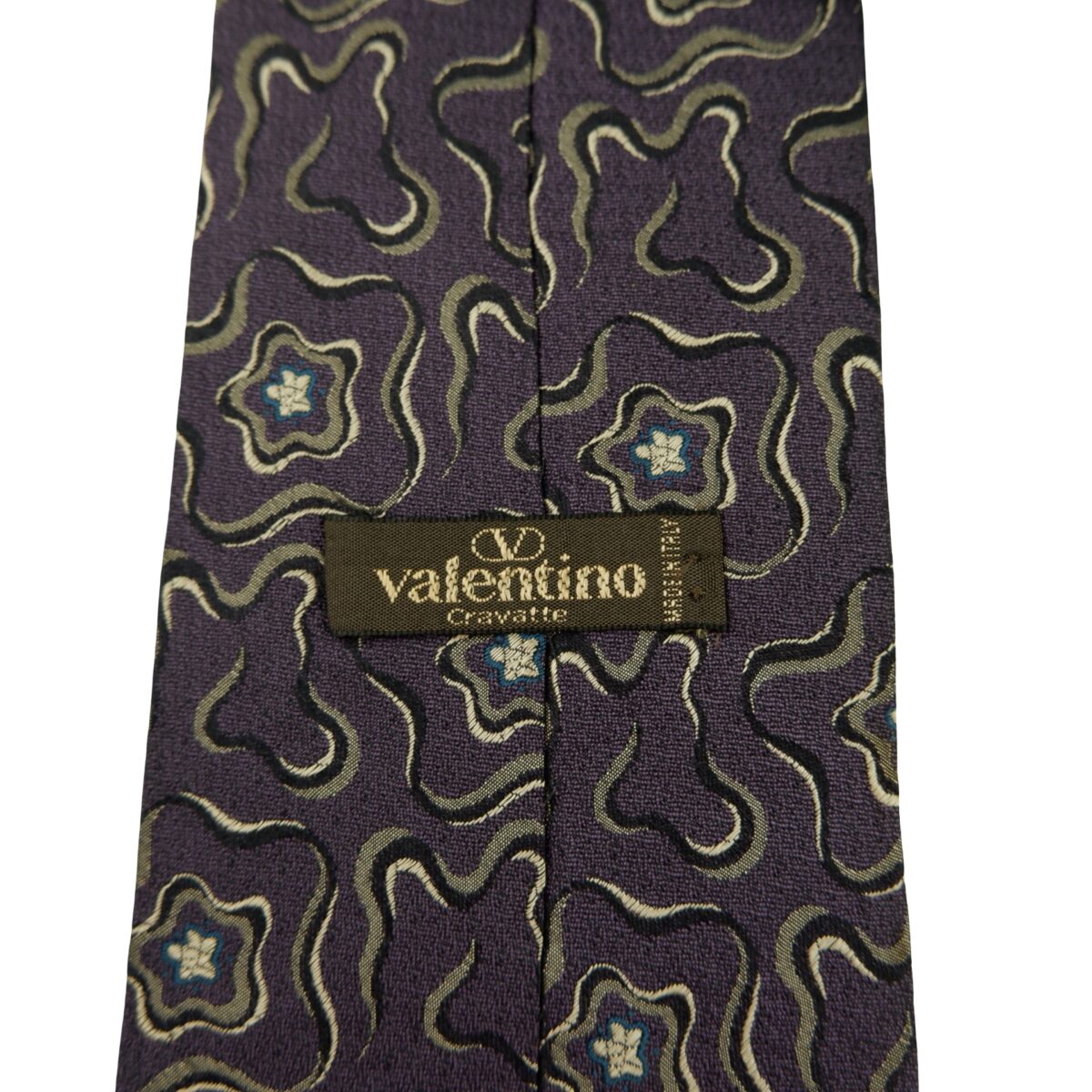 Valentino Tie Silk Dark Purple Abstract Pattern Italy (US Import Tax Included) | mesabb clothing Valentino Tie Silk Dark Purple Abstract Pattern Italy (US Import Tax Included) มุมที่ 9