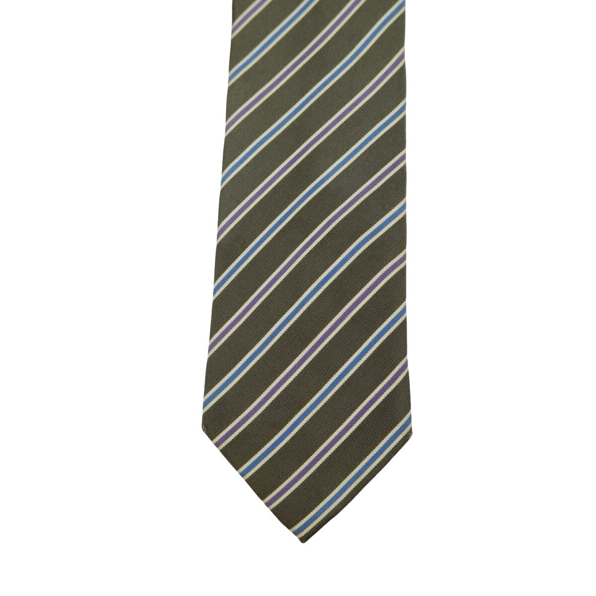 a16326 6 Hugo Boss Tie Silk Grey Stripe Italy (US Import Tax Included) มุมที่ 6