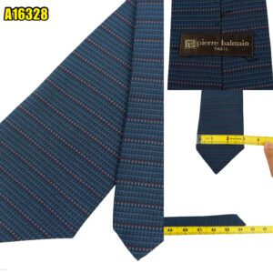 Pierre Balmain Tie Silk Navy Stripe Japan (US Import Tax Included) มุมที่ 1