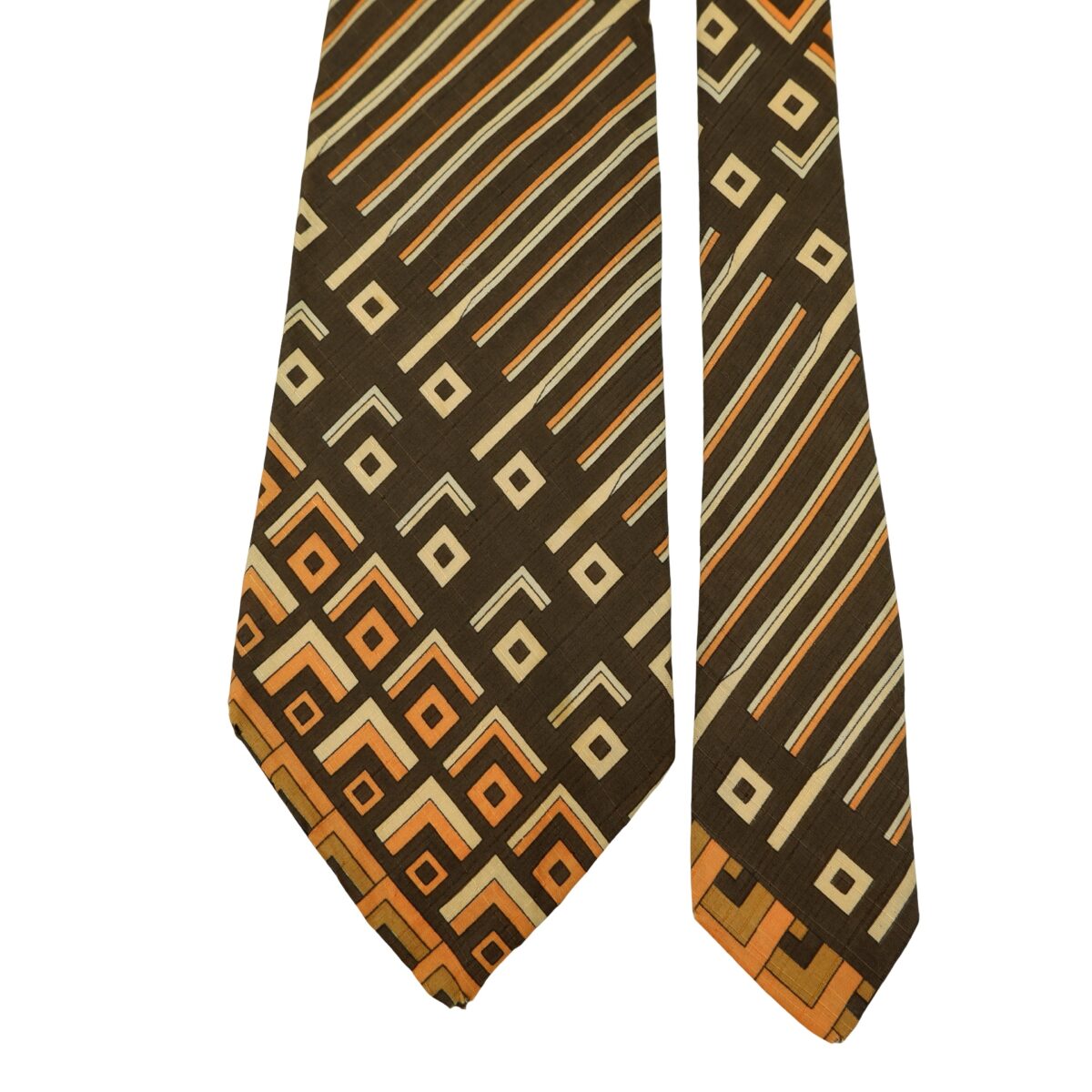 a16329 3 Pierre Cardin Tie Silk Brown Abstract Pattern France (US Import Tax Included) มุมที่ 3