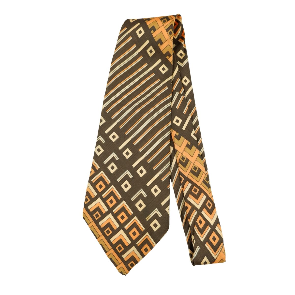 a16329 5 Pierre Cardin Tie Silk Brown Abstract Pattern France (US Import Tax Included) มุมที่ 5