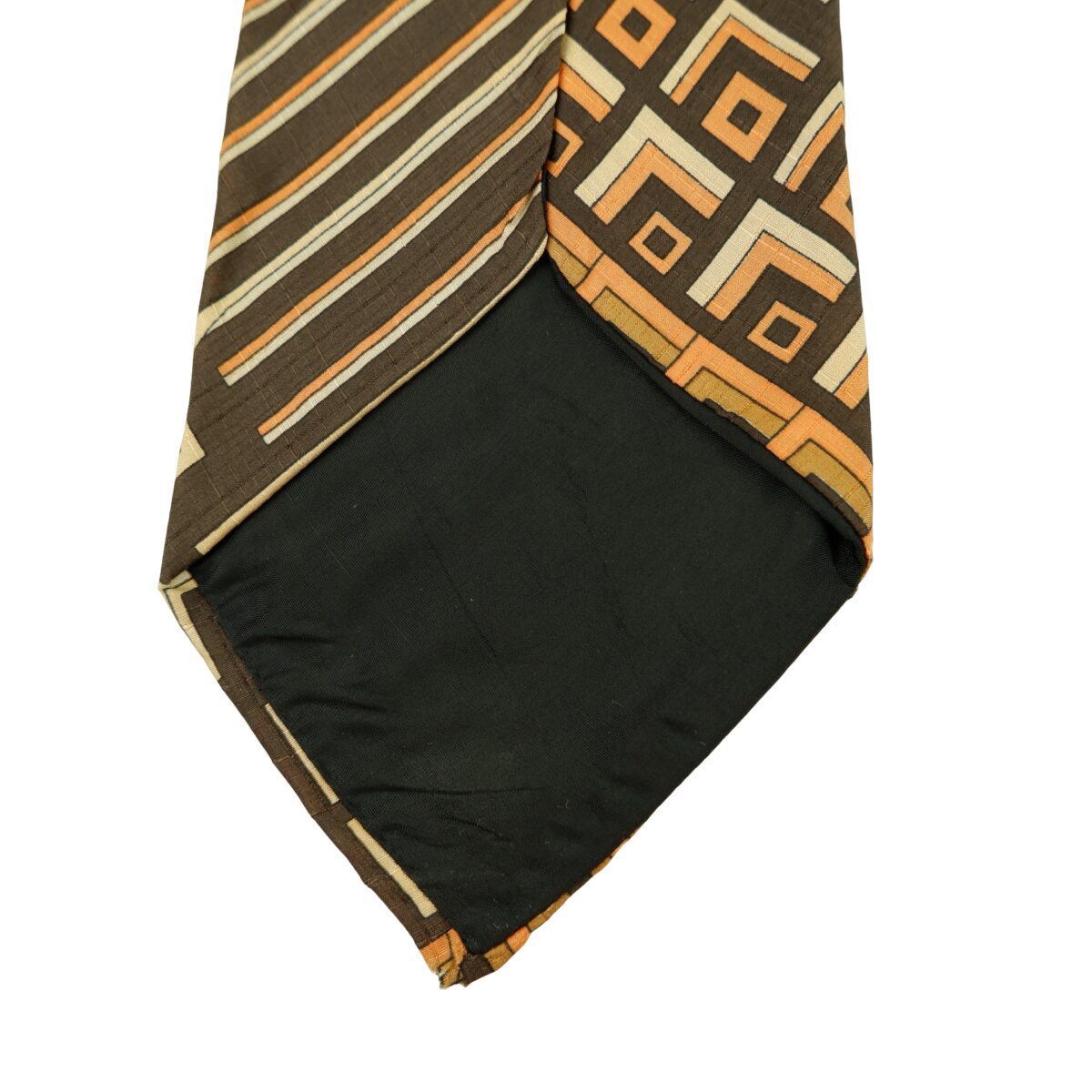 a16329 8 Pierre Cardin Tie Silk Brown Abstract Pattern France (US Import Tax Included) มุมที่ 8