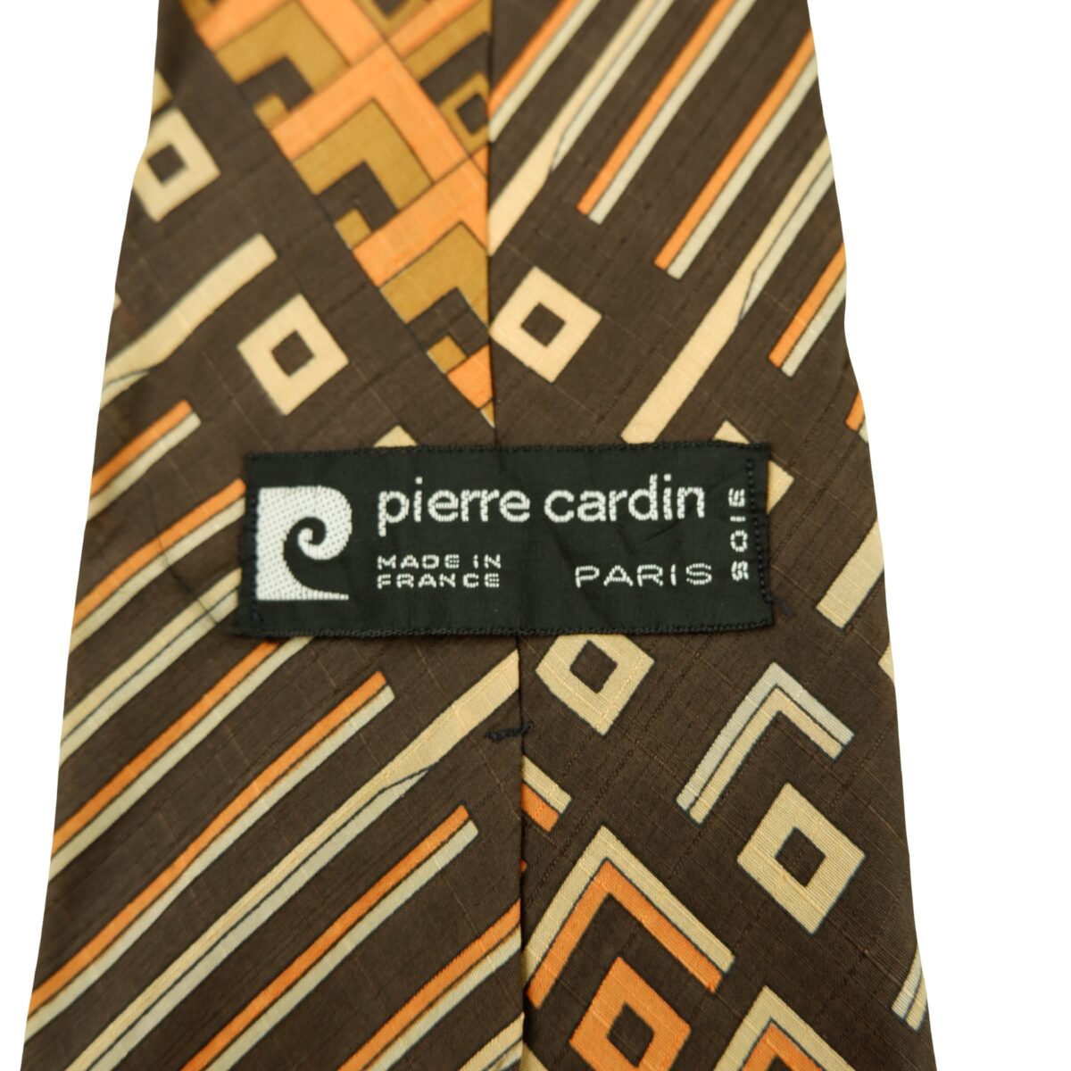 a16329 9 Pierre Cardin Tie Silk Brown Abstract Pattern France (US Import Tax Included) มุมที่ 9