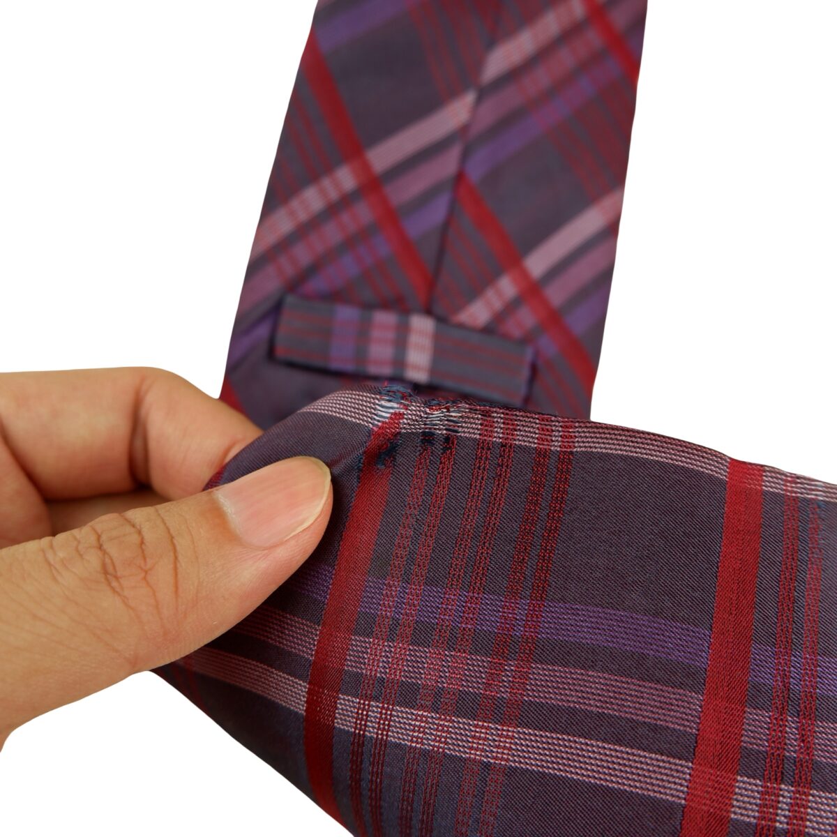a16340 12 Hugo Boss Tie Silk Purple Check Italy (US Import Tax Included) มุมที่ 12