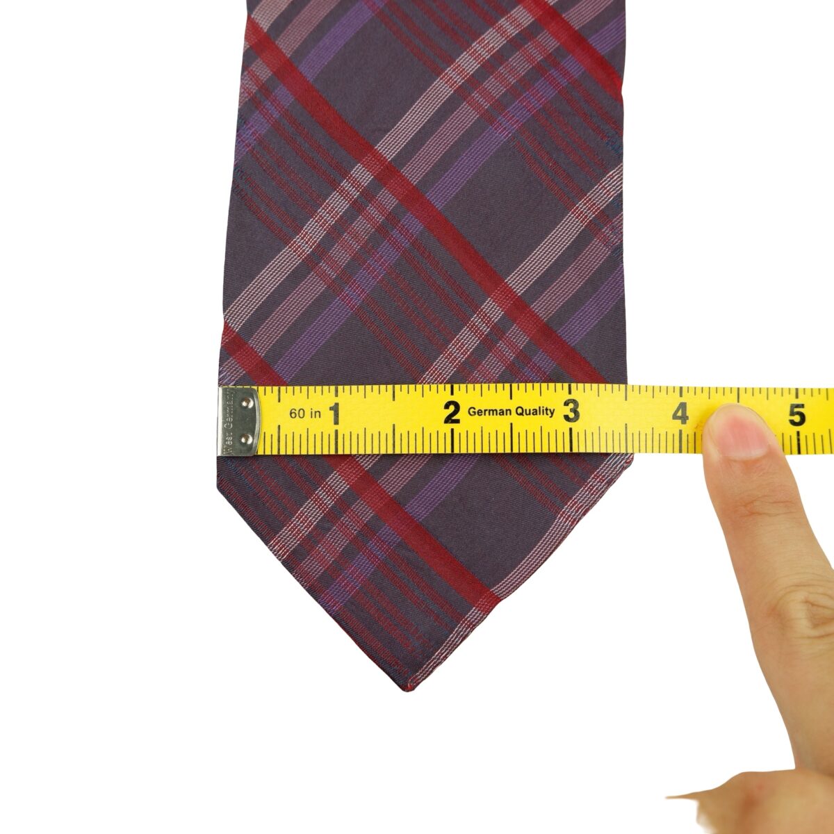 a16340 14 Hugo Boss Tie Silk Purple Check Italy (US Import Tax Included) มุมที่ 14