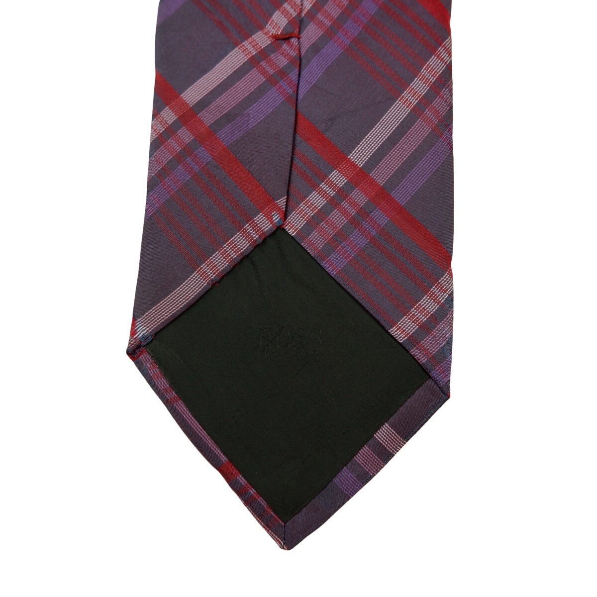 a16340 8 Hugo Boss Tie Silk Purple Check Italy (US Import Tax Included) มุมที่ 8