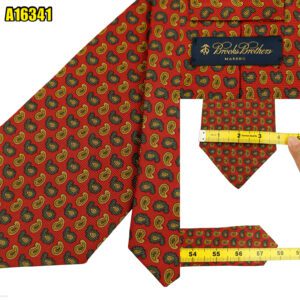 Brooks Brothers Tie Silk Brown Paisley Pattern USA (US Import Tax Included) มุมที่ 1