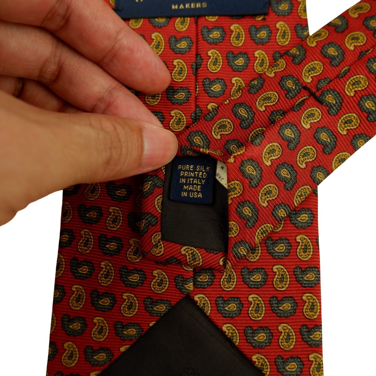 a16341 10 Brooks Brothers Tie Silk Brown Paisley Pattern USA (US Import Tax Included) มุมที่ 10