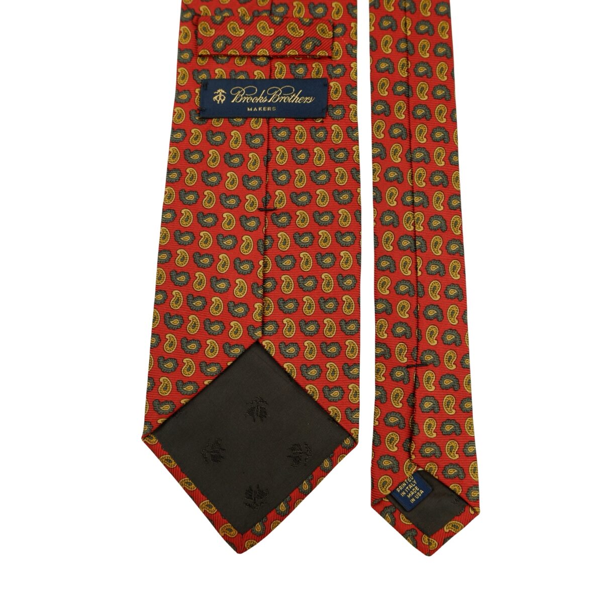 a16341 4 Brooks Brothers Tie Silk Brown Paisley Pattern USA (US Import Tax Included) มุมที่ 4