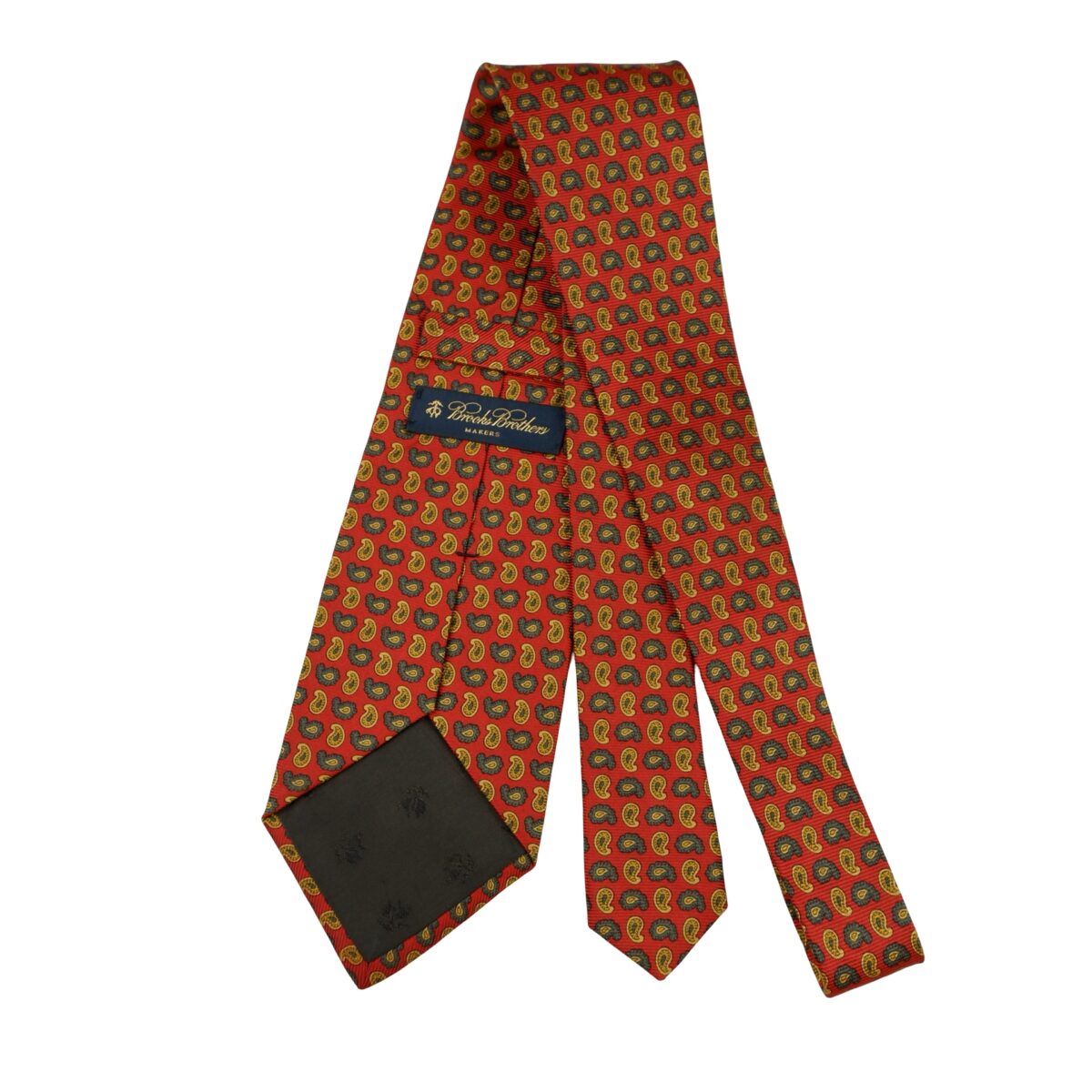 a16341 7 Brooks Brothers Tie Silk Brown Paisley Pattern USA (US Import Tax Included) มุมที่ 7