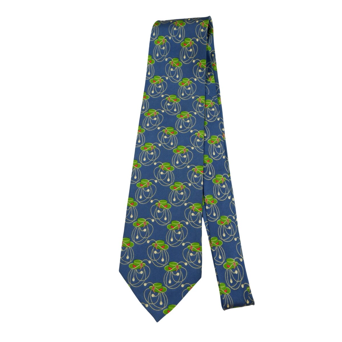 a16342 5 Gucci Tie Silk Blue Hat Pattern Italy (US Import Tax Included) มุมที่ 5