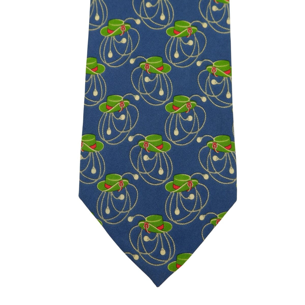 a16342 6 Gucci Tie Silk Blue Hat Pattern Italy (US Import Tax Included) มุมที่ 6