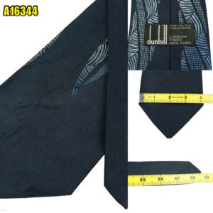 Dunhill Tie Silk Dark Navy Abstract Pattern France (US Import Tax Included) มุมที่ 1