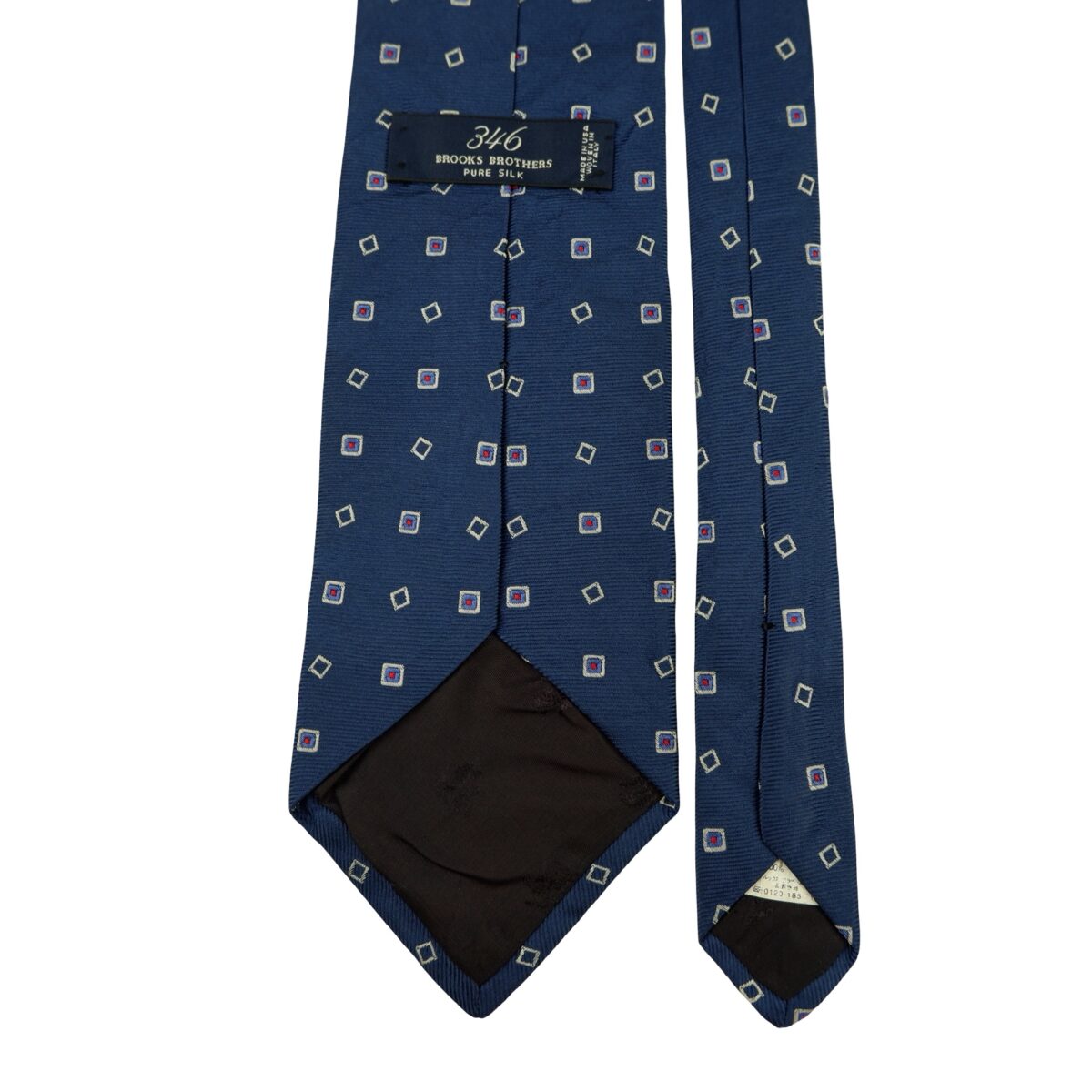 a16345 4 Brooks Brothers Tie Silk Dark Navy Geometric USA (US Import Tax Included) มุมที่ 4