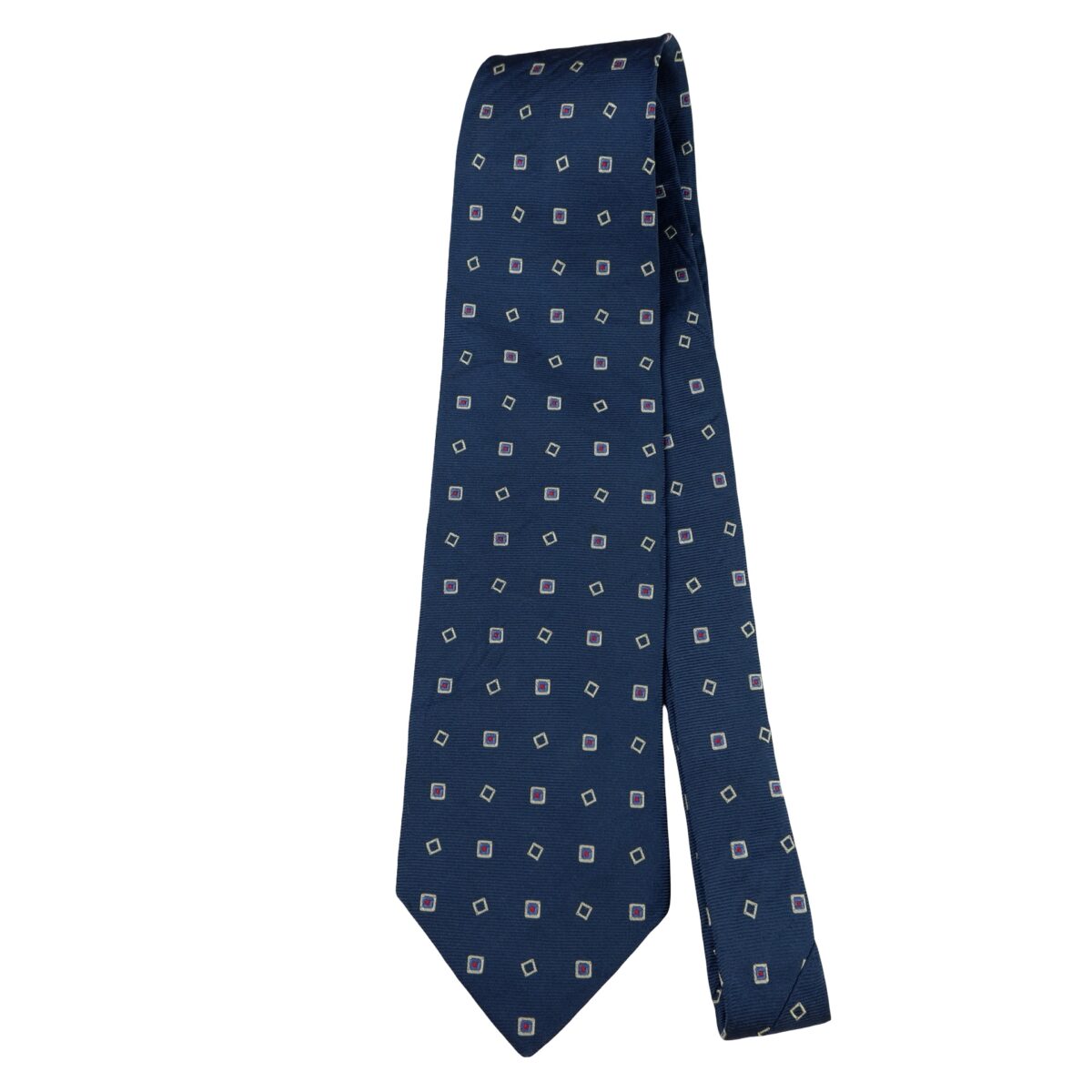a16345 5 Brooks Brothers Tie Silk Dark Navy Geometric USA (US Import Tax Included) มุมที่ 5