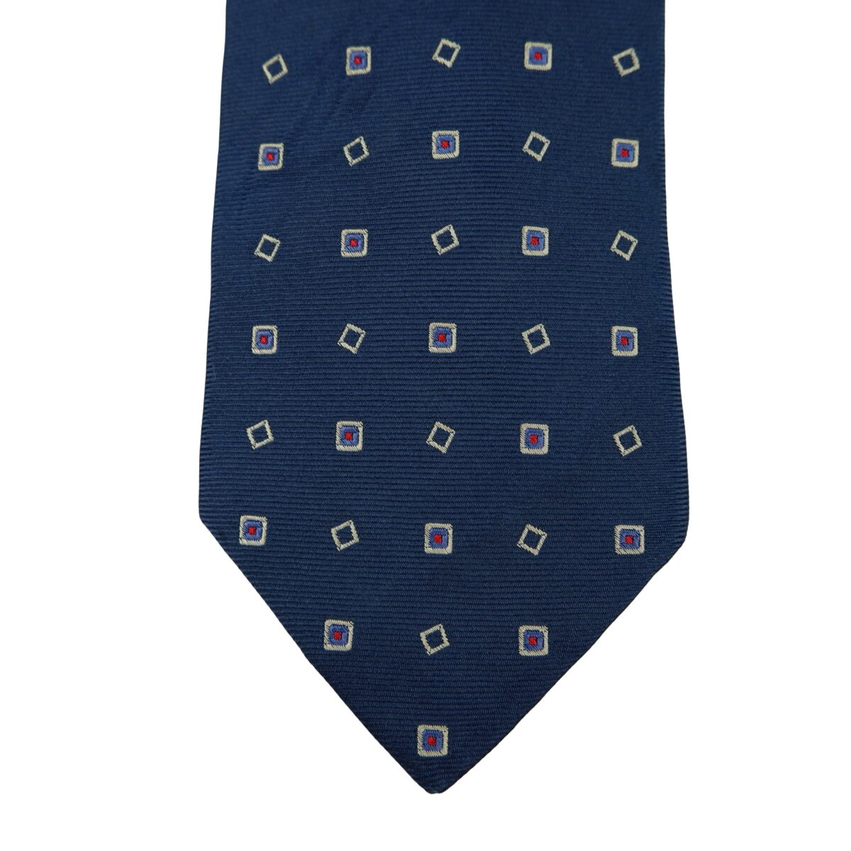 a16345 6 Brooks Brothers Tie Silk Dark Navy Geometric USA (US Import Tax Included) มุมที่ 6